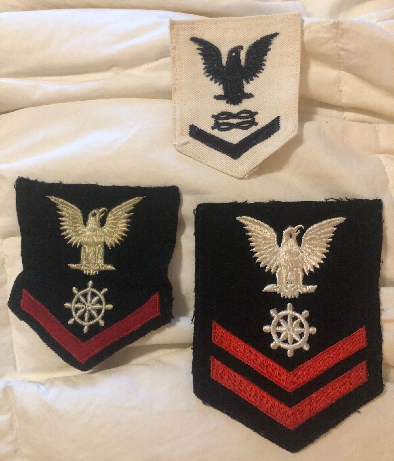 Vintage WWII USN Navy Patches Quartermaster & Speciality Lot of 3 Military