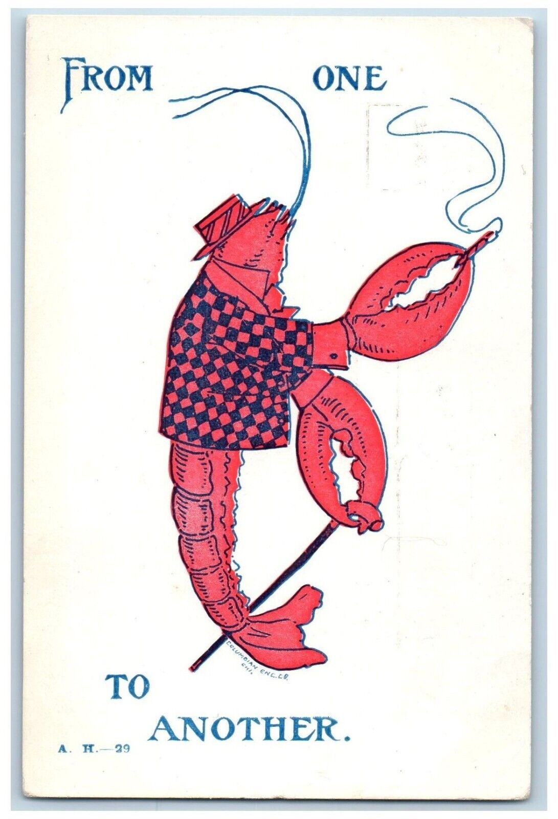 Humor Postcard From One Lobster To Another Embossed c1905 Unposted Antique
