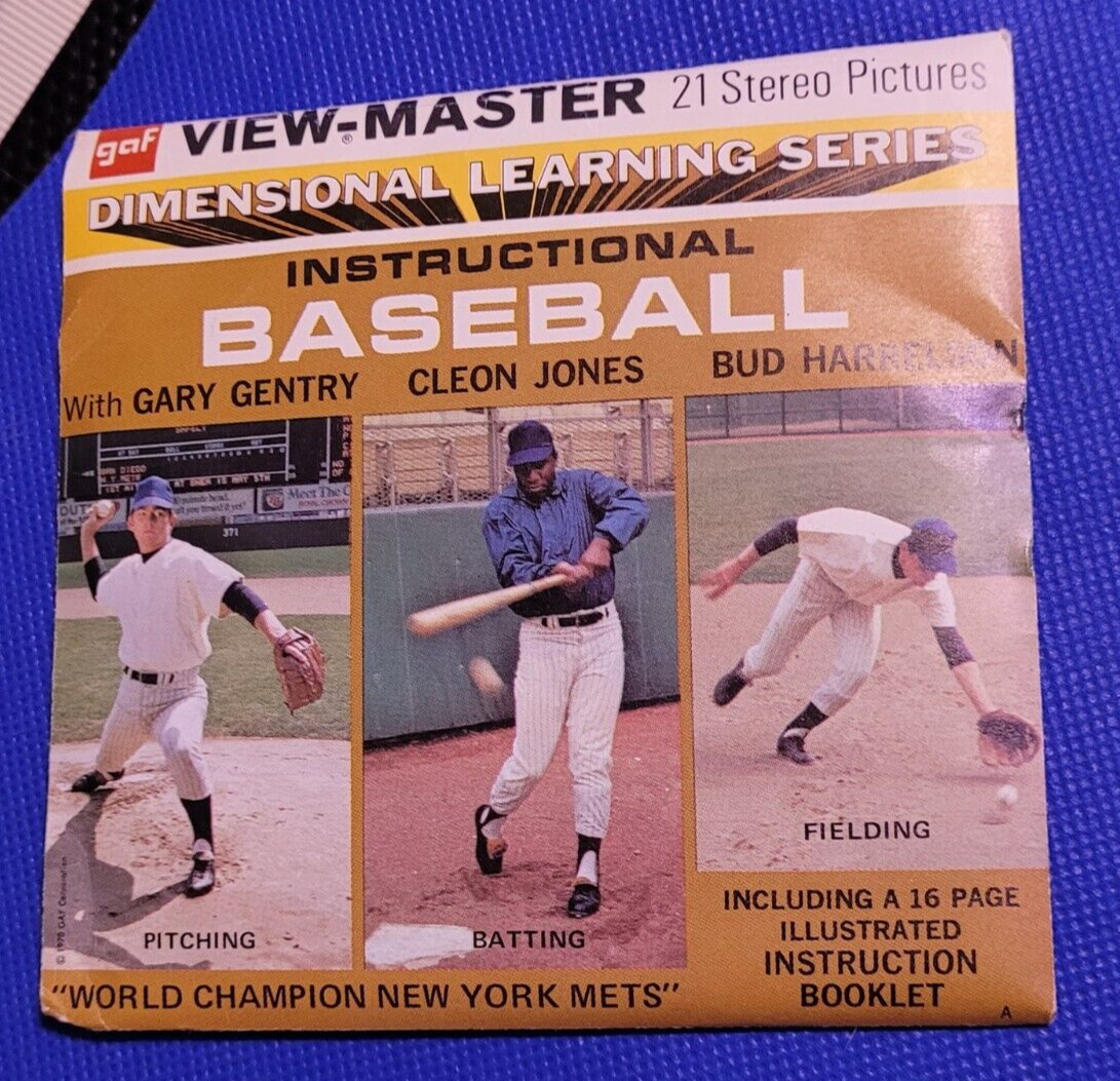 Gaf B953 Instructional Baseball NY Mets Cleon Jones view-master 3 Reels Packet
