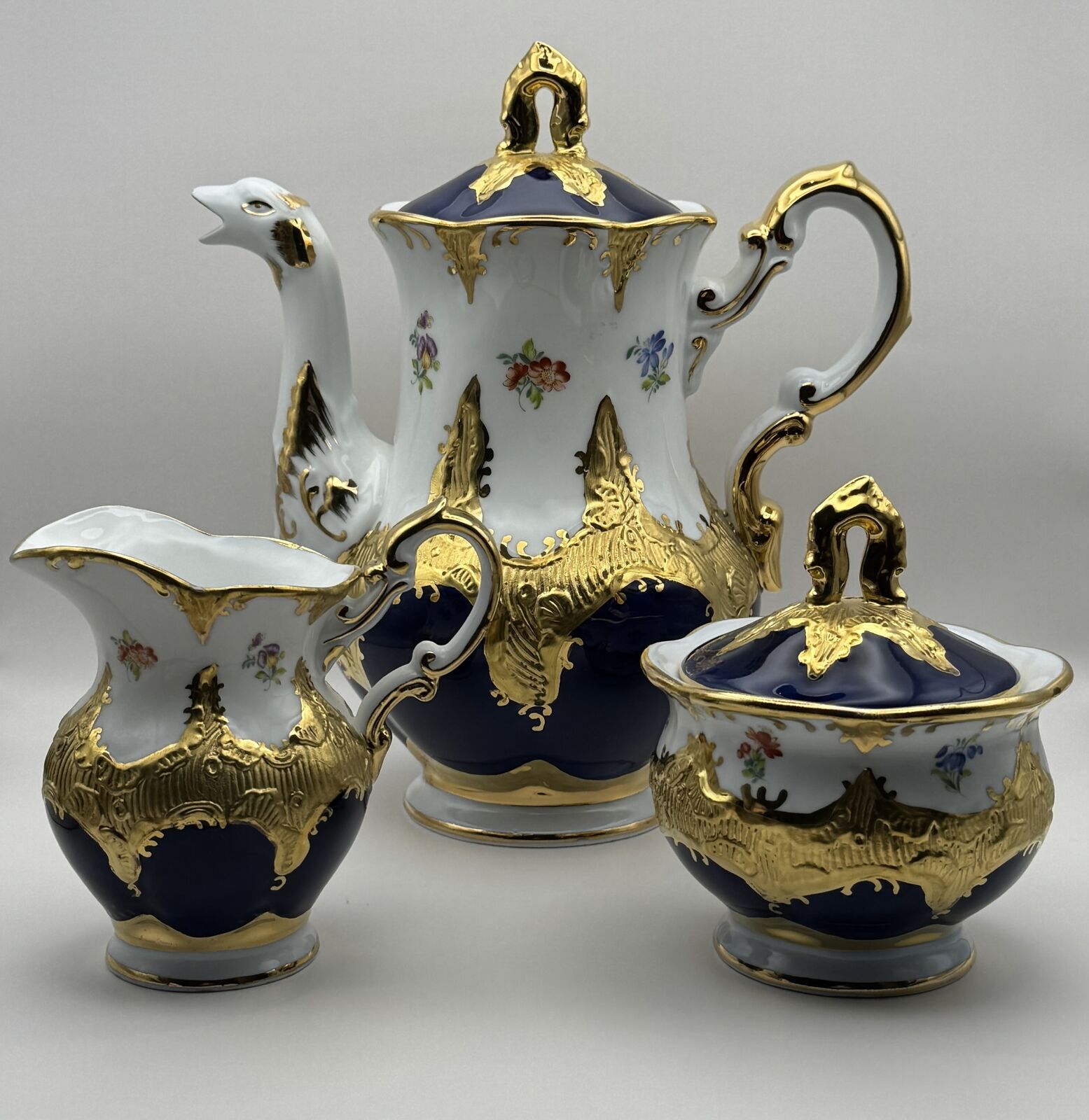 Rare Limoges 8 Piece Set in the Style of B Form Meissen