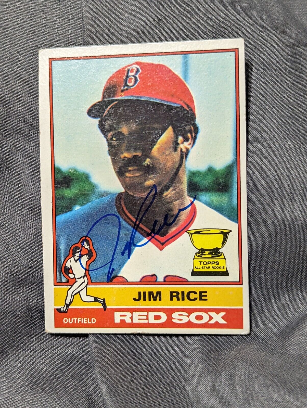 Jim Rice Autograph Signed Card 1976 Topps All Star Rookie 