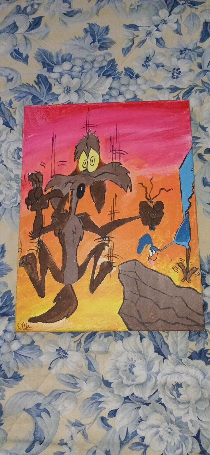 Coyote and Road Runner Disney Cartoon Oil Painting 16