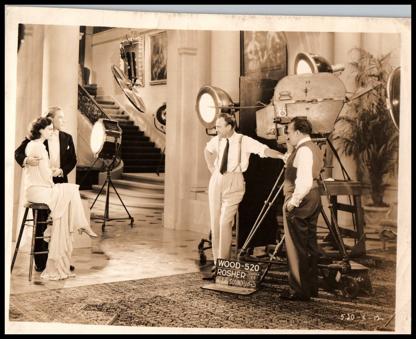 Hollywood Beauty JOAN CRAWFORD + DIRECTOR SAM WOOD MAKING SET 1920s Photo 778