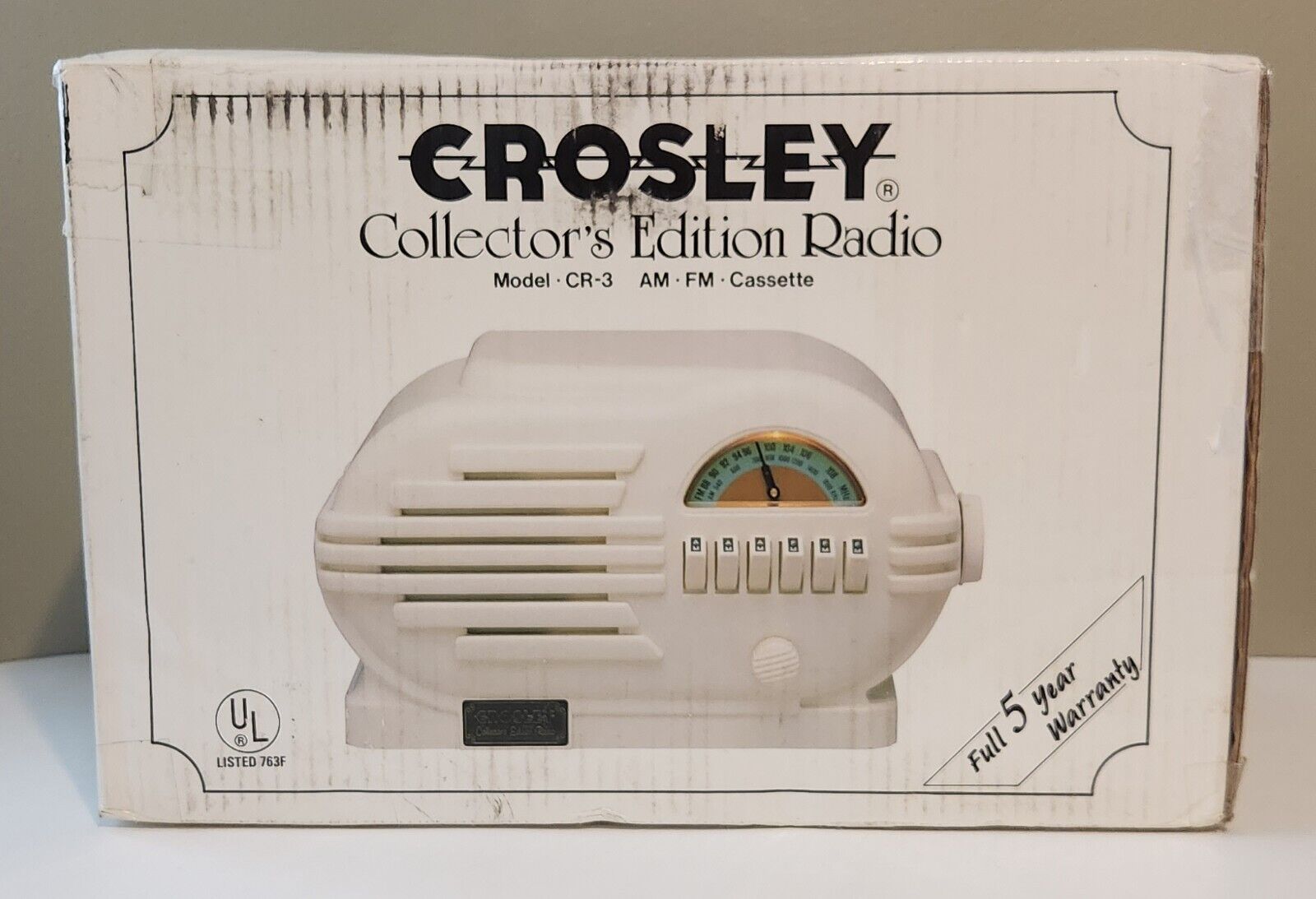 Crosley Collector\'s Edition AM/FM Radio w/Cassette Player Model CR-3 Art Deco