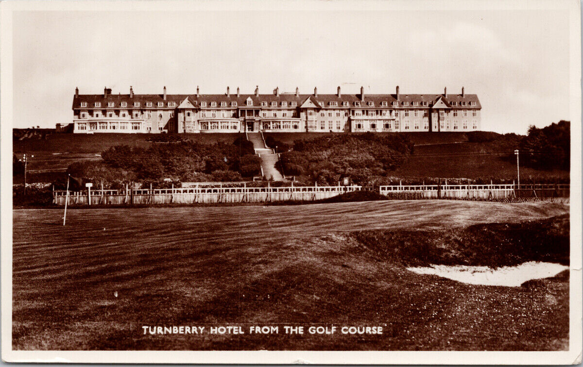 Turnberry Hotel from Golf Course Ayrshire UK Real Photo Postcard G60