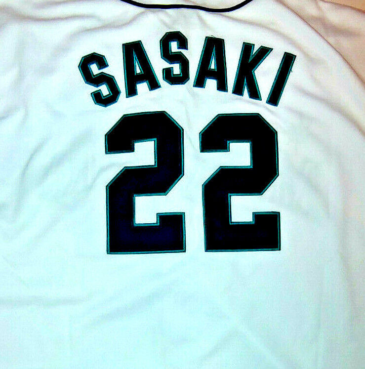 KAZUHIRO SASAKI SEATTLE MARINERS MLB RUSSELL BASEBALL STITCHED JERSEY SIZE XL  