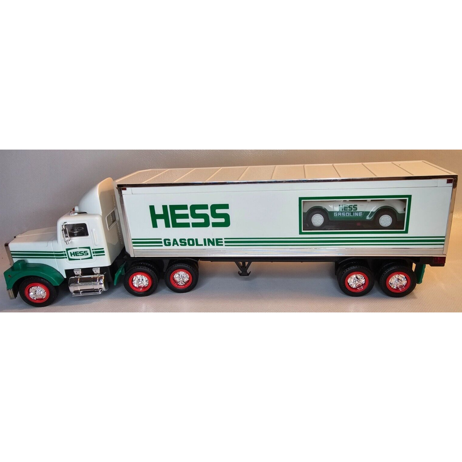 Tested & Working 1992 Hess 18 Wheeler And Racer W/ Original Box. 