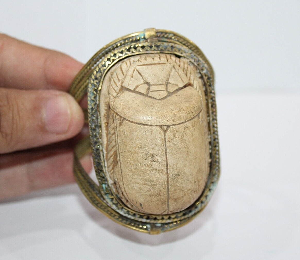 RARE ANCIENT EGYPTIAN ANTIQUE SCARAB Plaraonic Bracelet (A+)