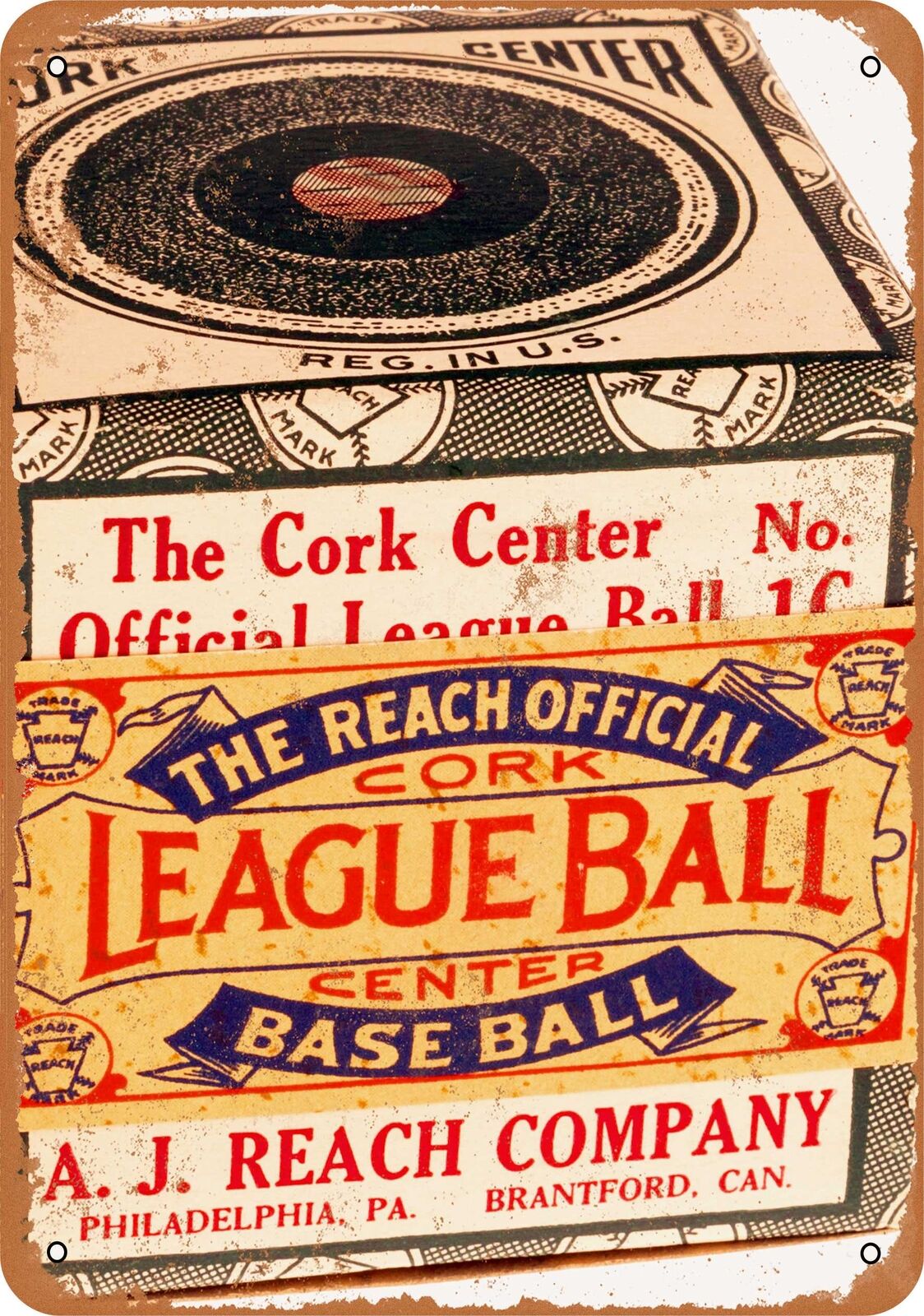 Metal Sign - 1910 Reach Official League Baseball -- Vintage Look