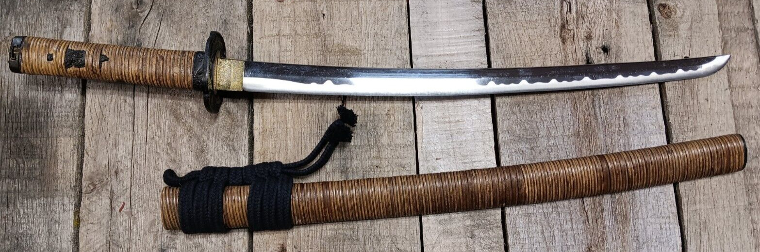 Vintage 26 Inch Bamboo Wrapped Japanese Samurai Katana Sword with sheath