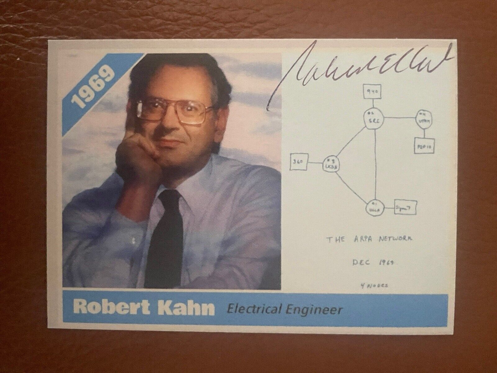ROBERT Bob KAHN autograph TCP/IP Father of the Internet custom card signed RARE