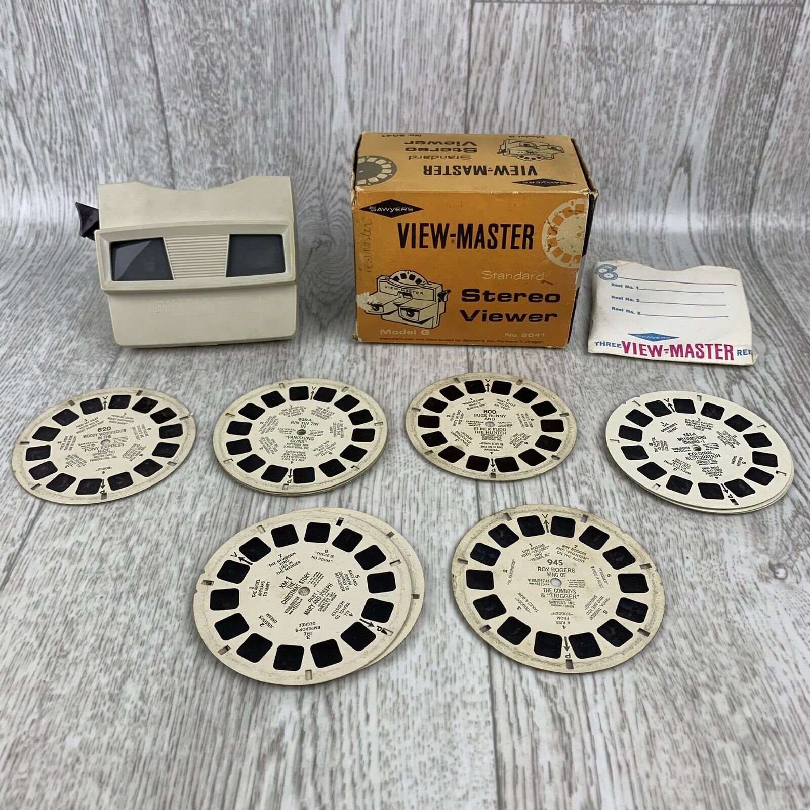 Vintage Sawyer's View-Master Model G Standard Stereo Viewer #2041 -12 Disc 1940