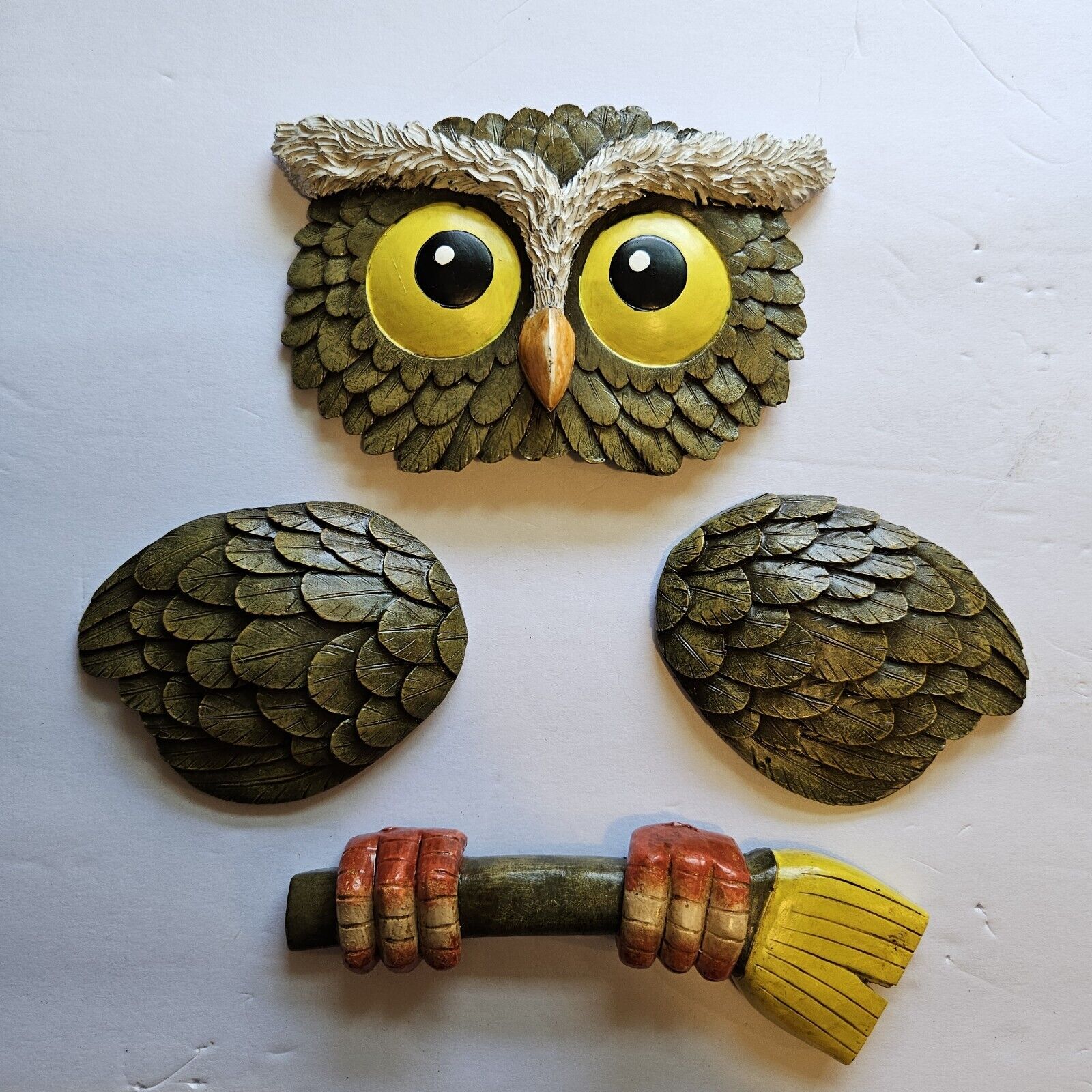 Vintage 4 Piece Owl Wall Hanging