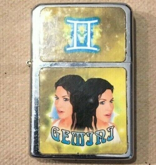 Victor Cigarette lighter Gemini Sign Twins VGUC