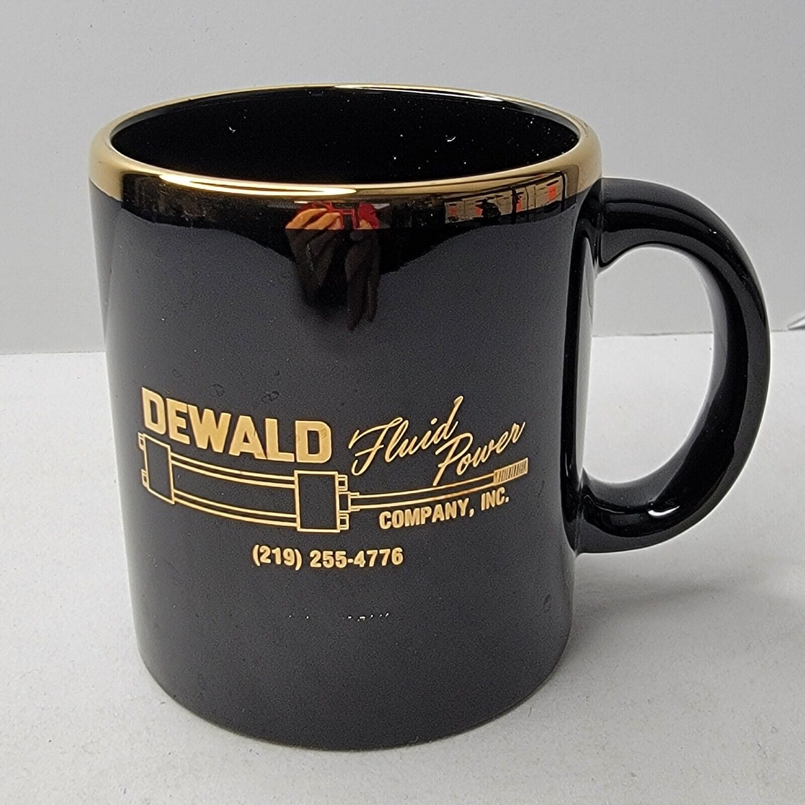  Dewald Fluid Power Company Coffee Cup Mug Black and Gold Waechtersbach Spain