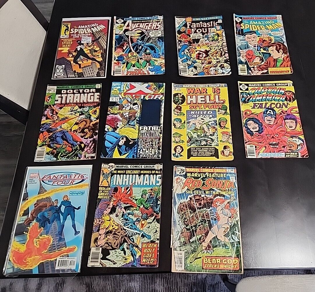 Marvel Comics Lot Of 11 Comic Books Bronze Age & Modern Spiderman Fantastic Four