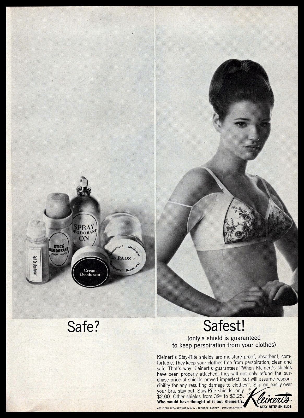 1963 Kleinert Stay-Rite Moisture-Proof Shields B&W Vintage Photo PRINT AD 1960s 