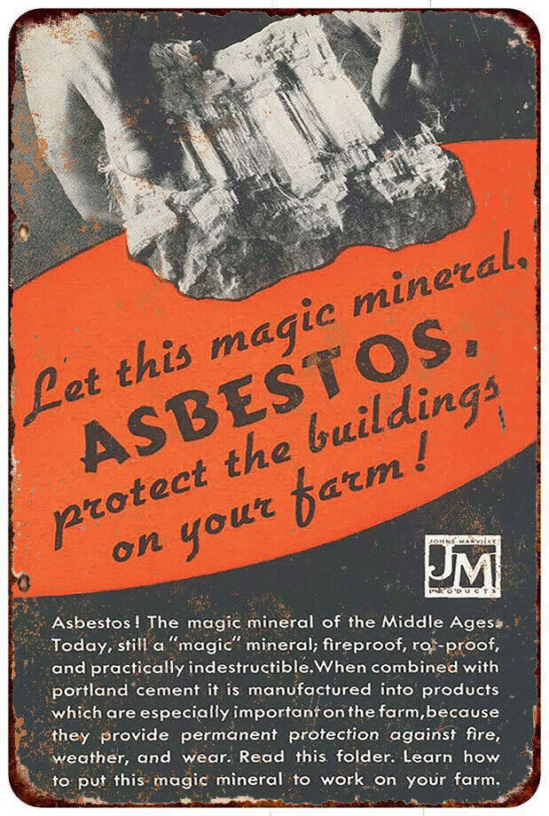 1937 Magic Mineral Asbestos Vintage Look Reproduction metal sign