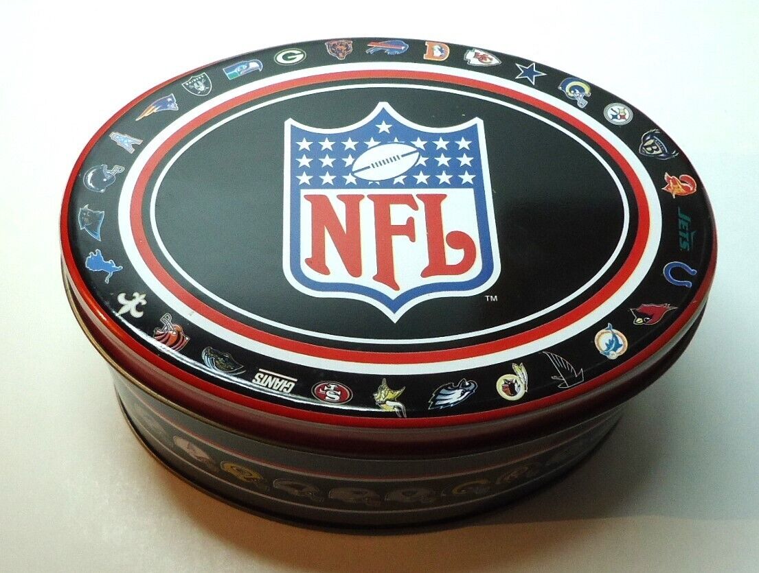 Vintage NFL 1990's football collectors tin in good condtion
