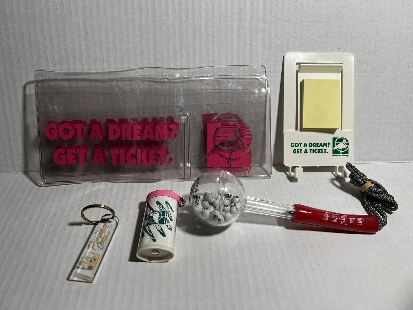 Vintage 90s Florida Lottery Novelty assorted promotional items Florida Lotto A2