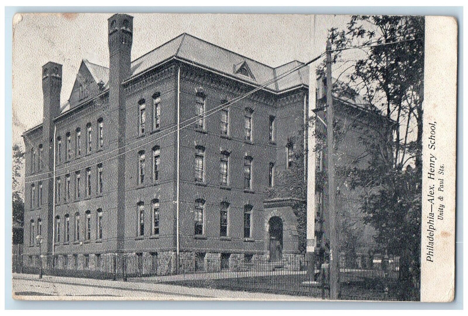 c1910 Philadelphia Alex Henry School Building Pennsylvania PA Vintage Postcard