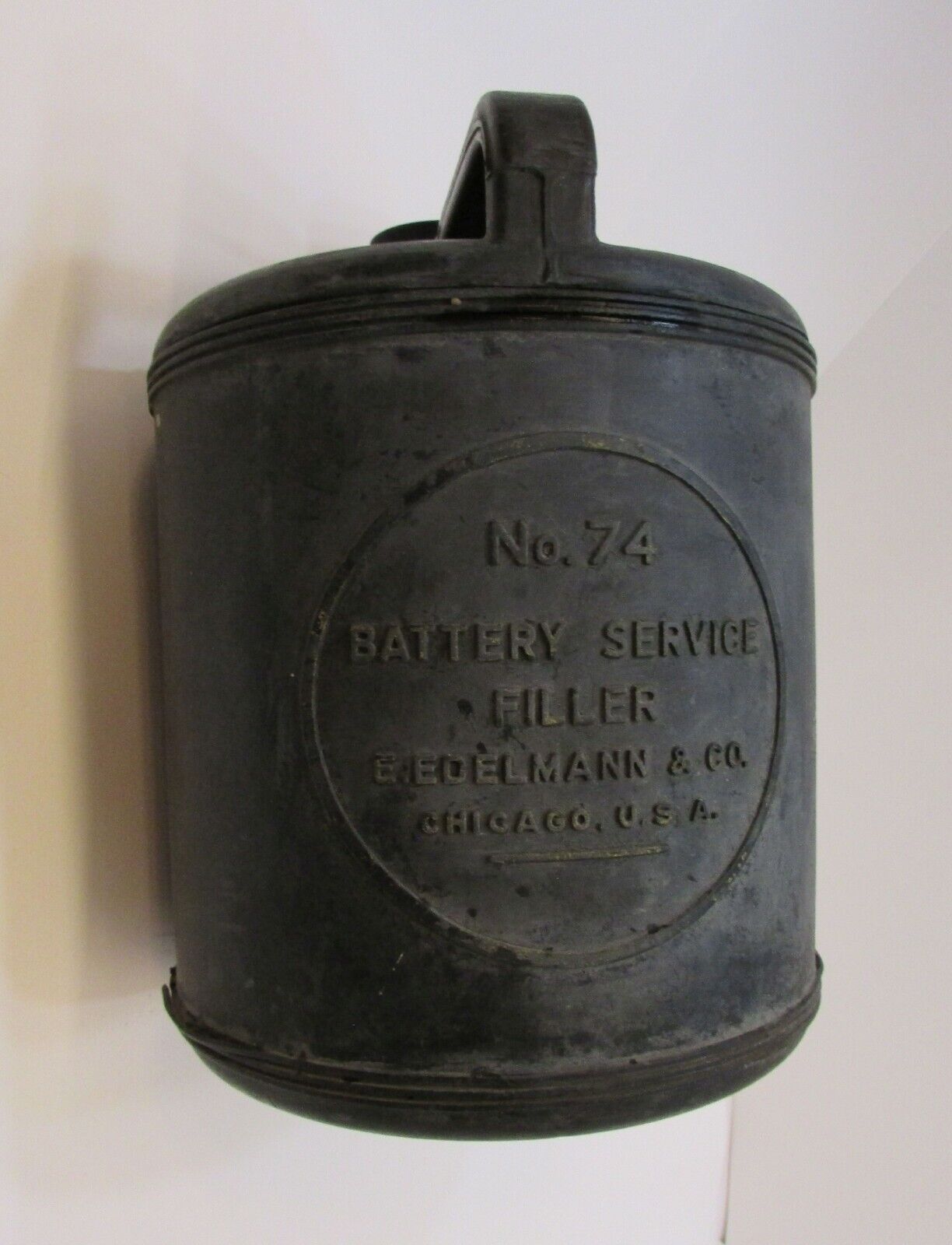 Old No. 74 Battery Service Filler E. Edelmann Co Chicago USA Rubber Jug FREE S/H