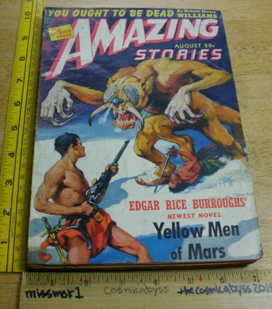 Amazing Stories August 1941 VINTAGE John Carter of Mars Edgar Rice Burroughs