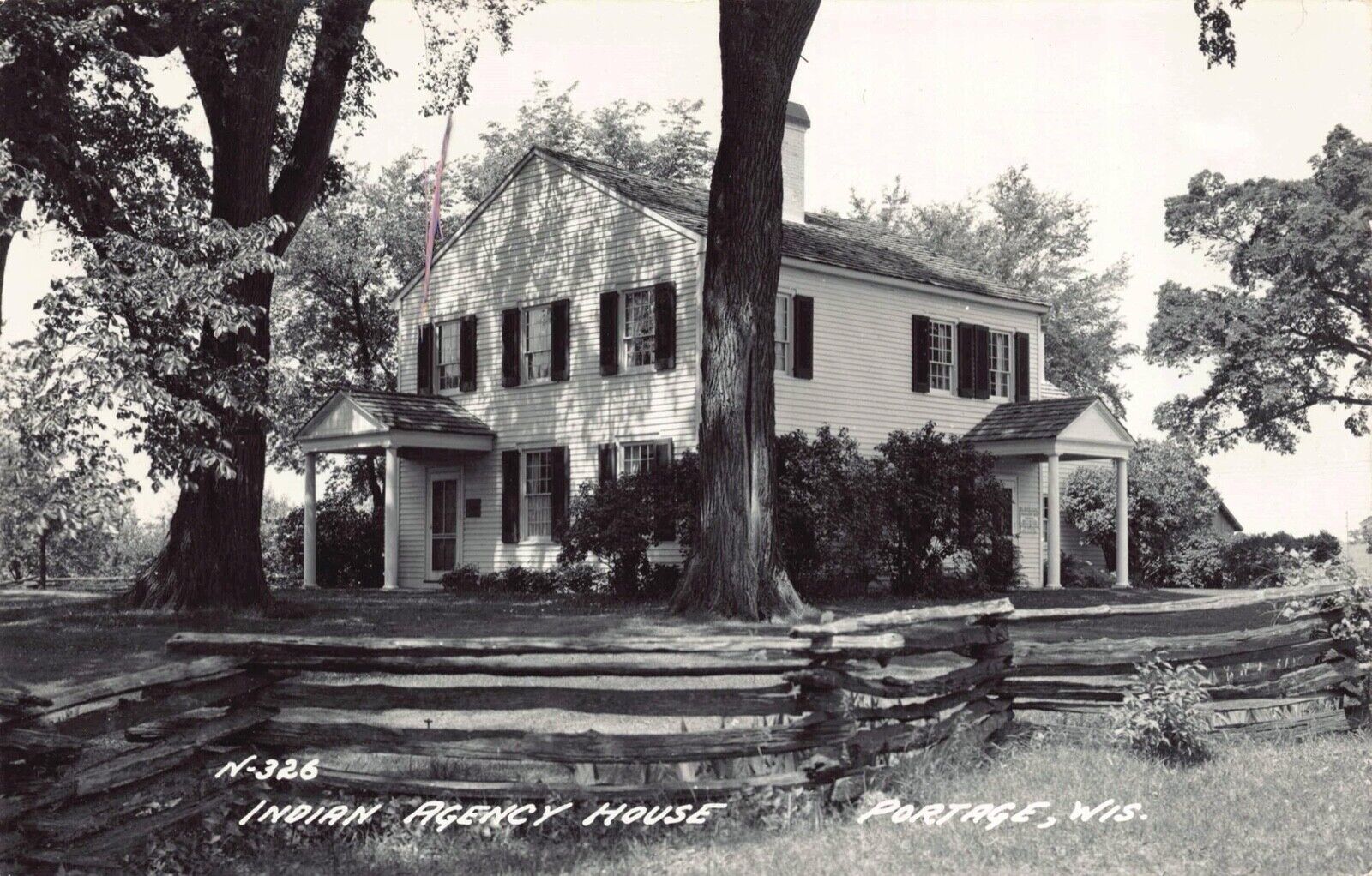 Real Photo Postcard Indian Agency House in Portage, Wisconsin~124725