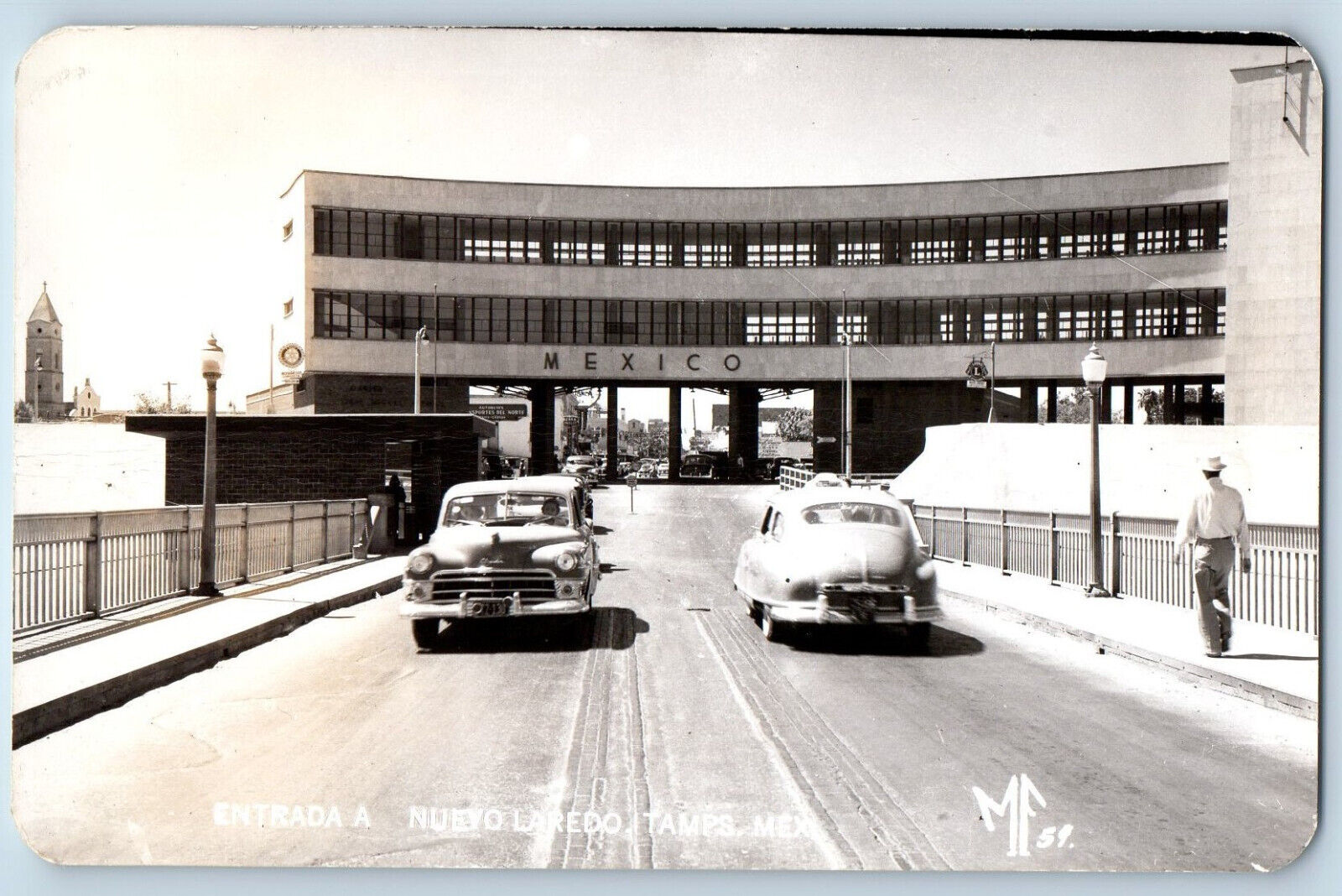 Tamaulipas Mexico Postcard Road Entrance to Nuevo Laredo c1940's RPPC Photo