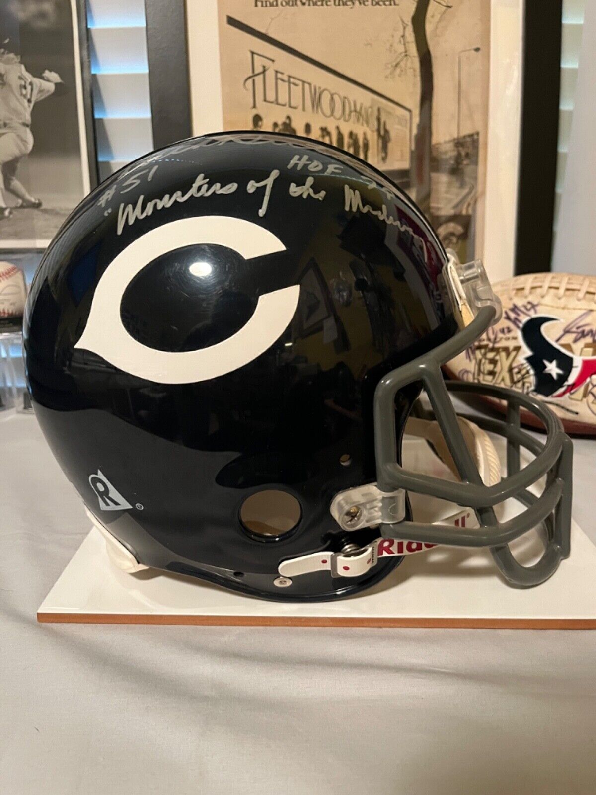 Chicago Bears Dick Butkus signed full sized throwback helmet “Hof 79”