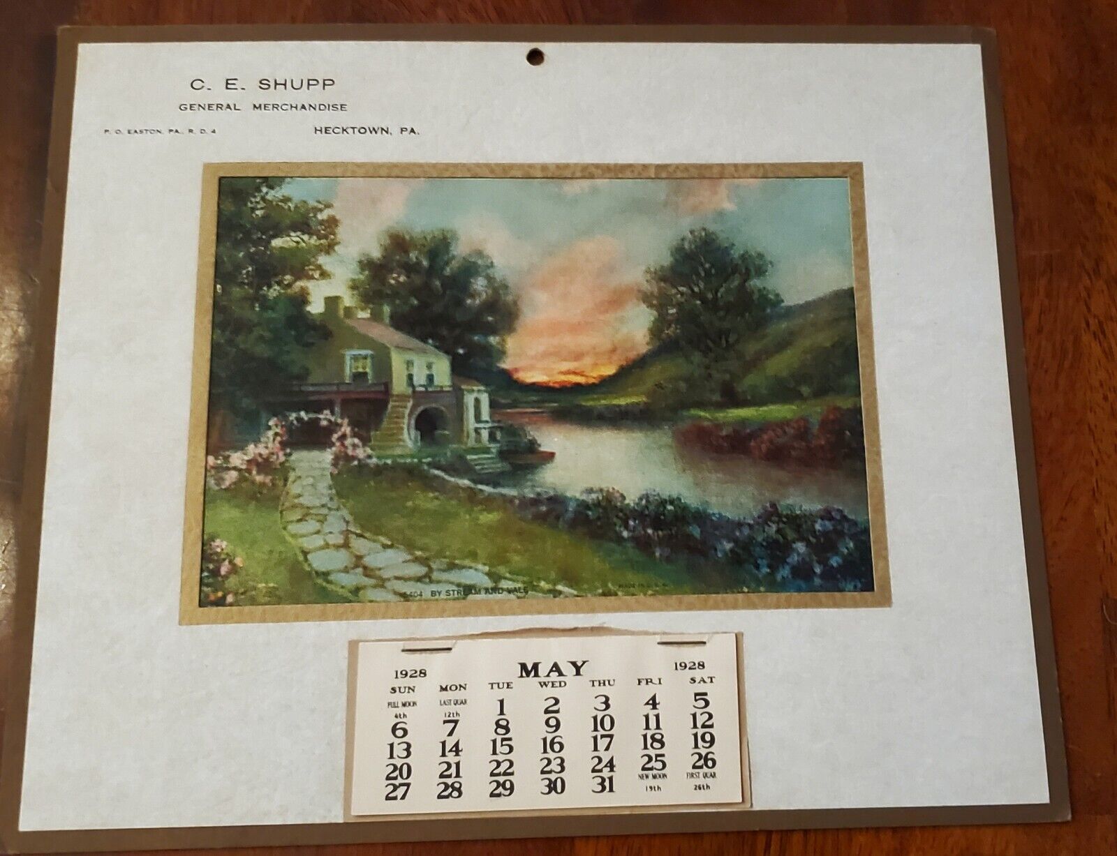Vintage 1928 Advertisement Calendar General Merchandise By Stream Print