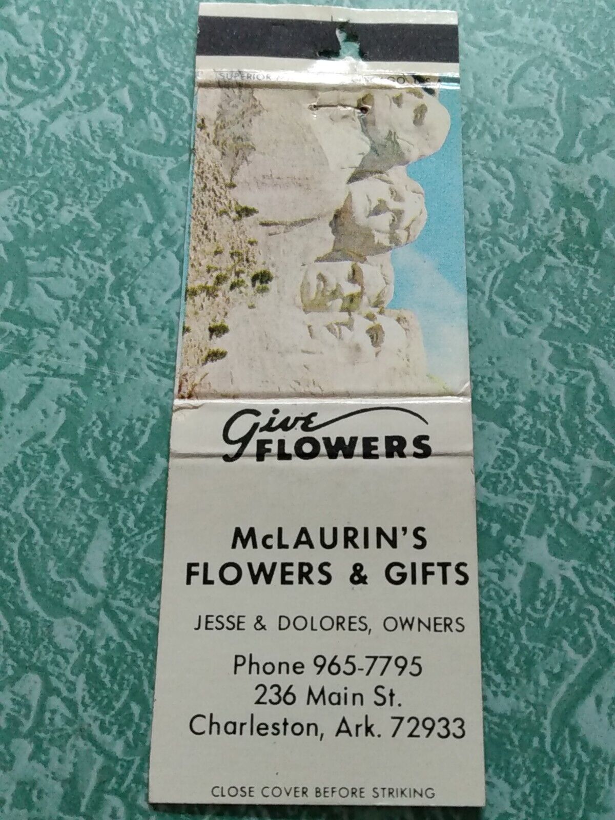 Vintage Matchbook Collectible Ephemera A31 Charleston Arkansas Flowers McLaurin 
