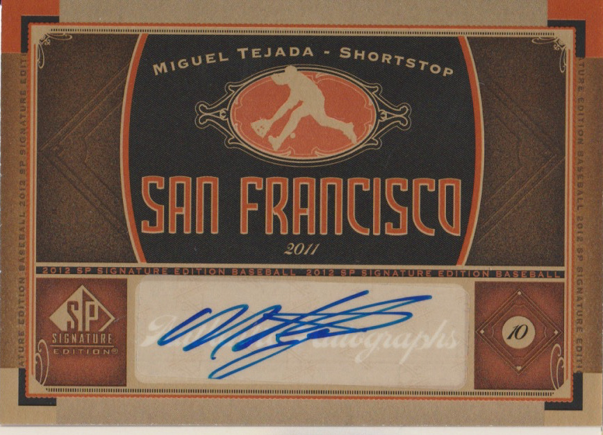 Miguel Tejada 2012 UD SP Signature Edition autograph auto card SF10