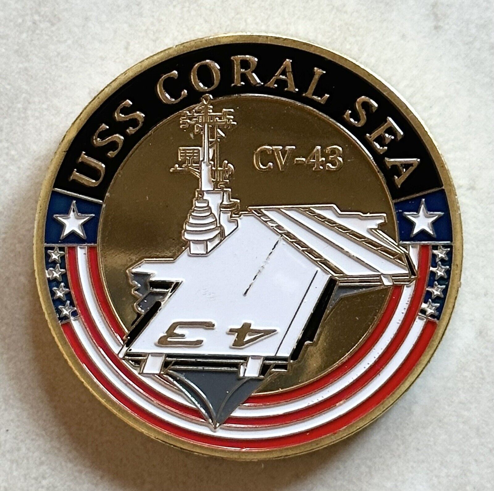 US NAVY - USS CORAL SEA  CV-43 Challenge Coin 