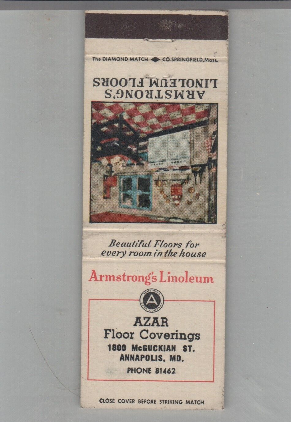 Matchbook Cover Azar Floor Coverings Annapolis, MD