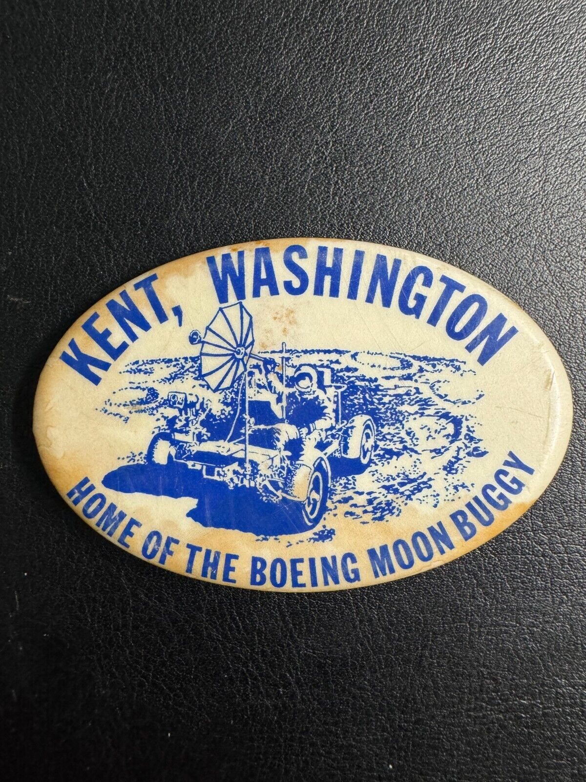 Rare Vintage 1960s 1970s Boeing Moon Buggy Kent Washington Button Pinback Pin