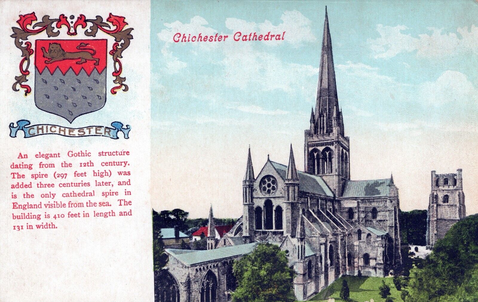 Lot of 2. Chichester & Exeter Cathedrals Unposted Postcards