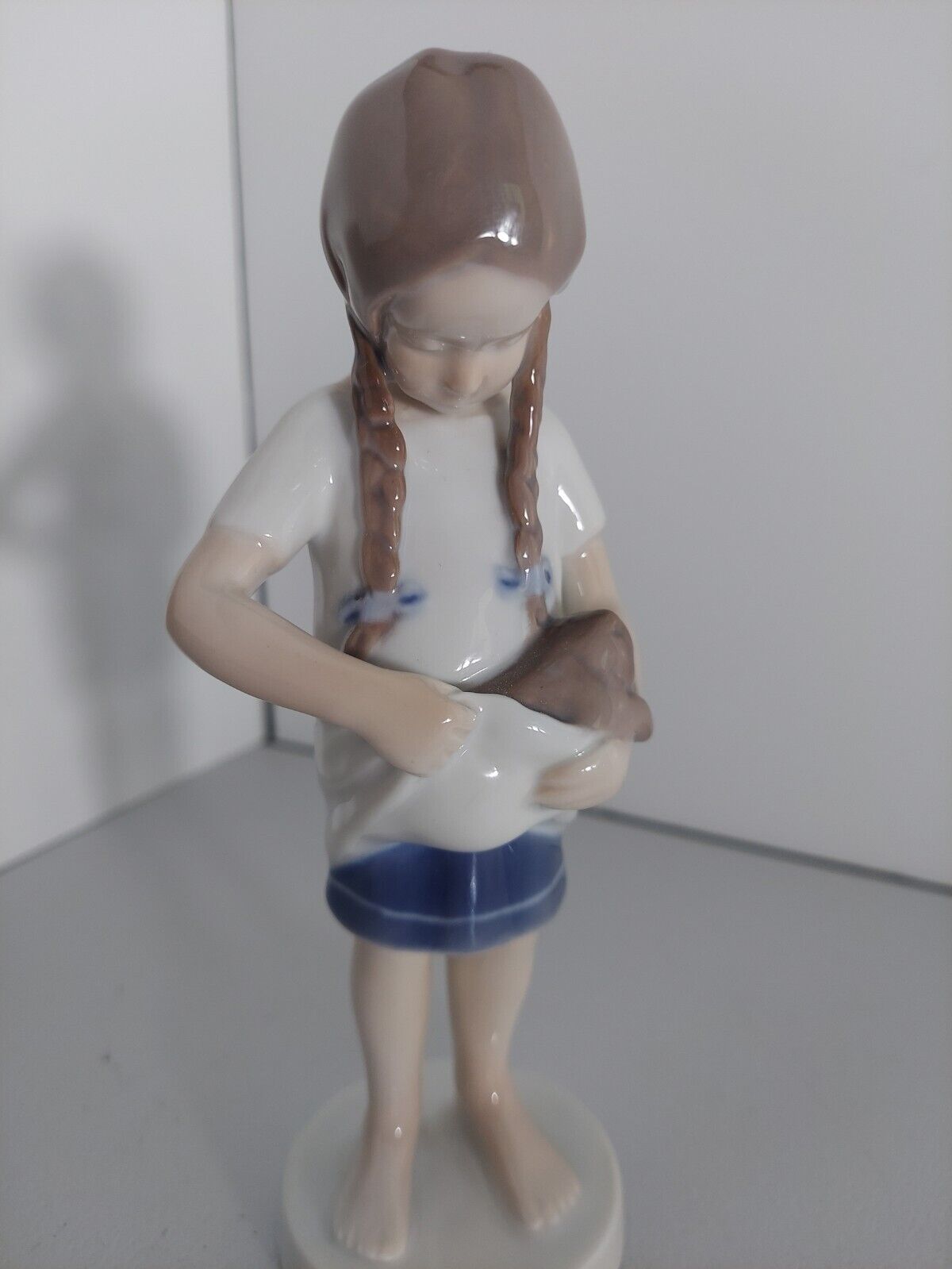 Vintage Bing & Grondahl B&G Girl with Kitten 7 Inch Figurine 1779