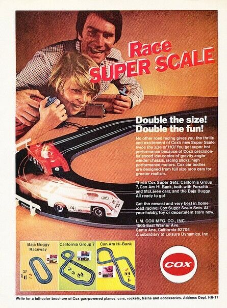 1973 Cox Race Car Set Original Advertisement Print Art Car Ad J562