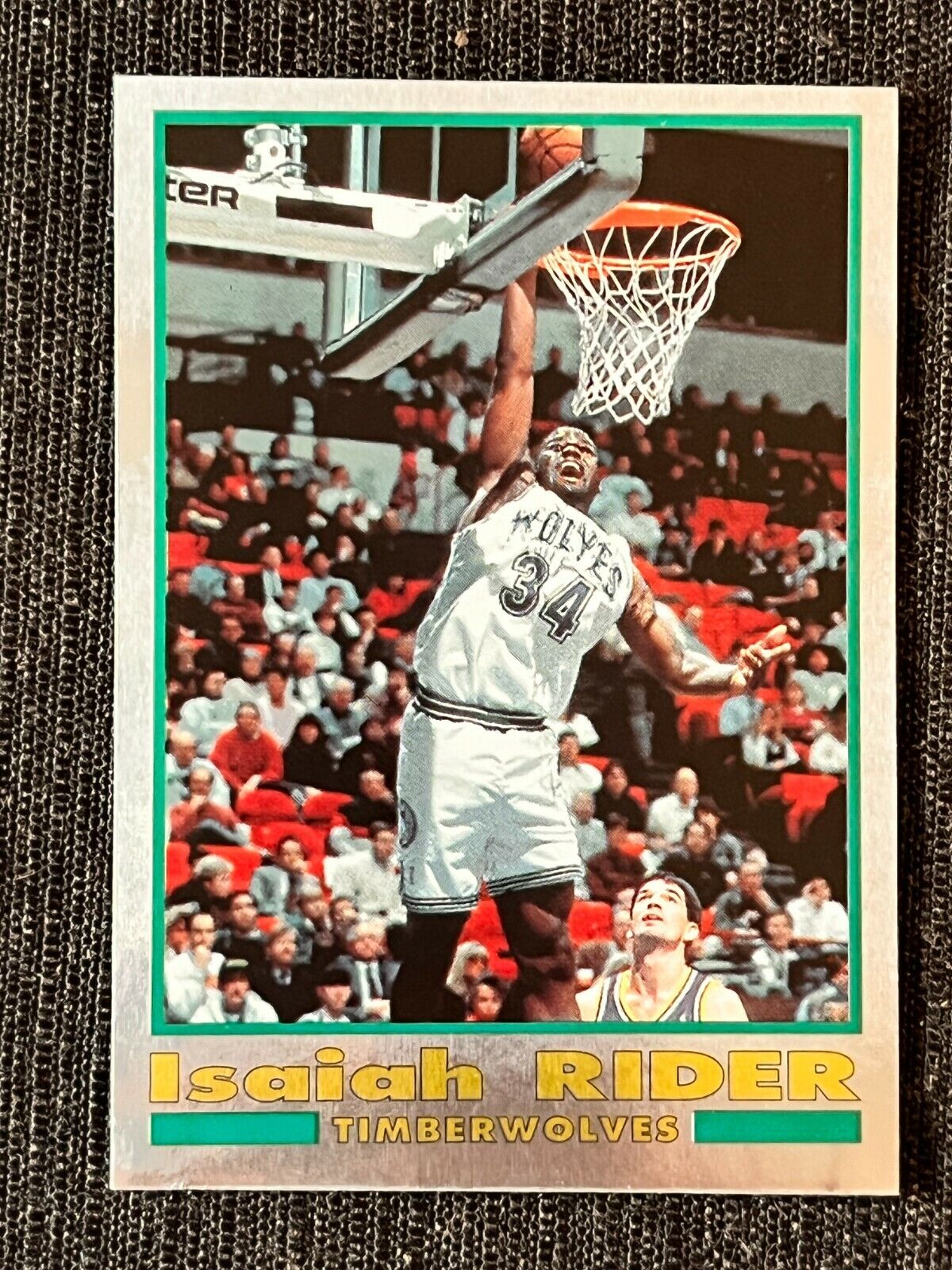 ISAIAH RIDER TIMBER PANINI STICKER # E NBA BASKETBALL 94-95 OFFICIAL RARE MINT
