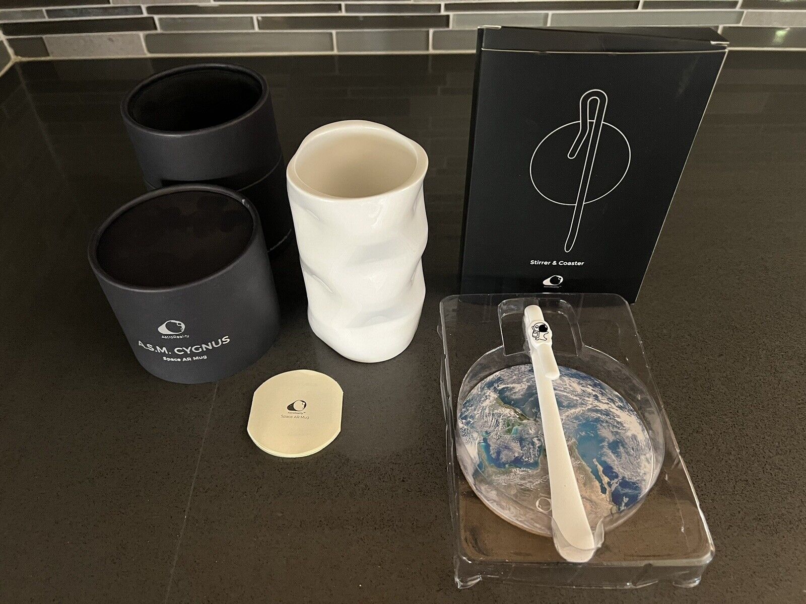 Astroreality Space AR Mug Cup A.S.M. Cygnus in Box w/Insert, Stirrer & Coaster