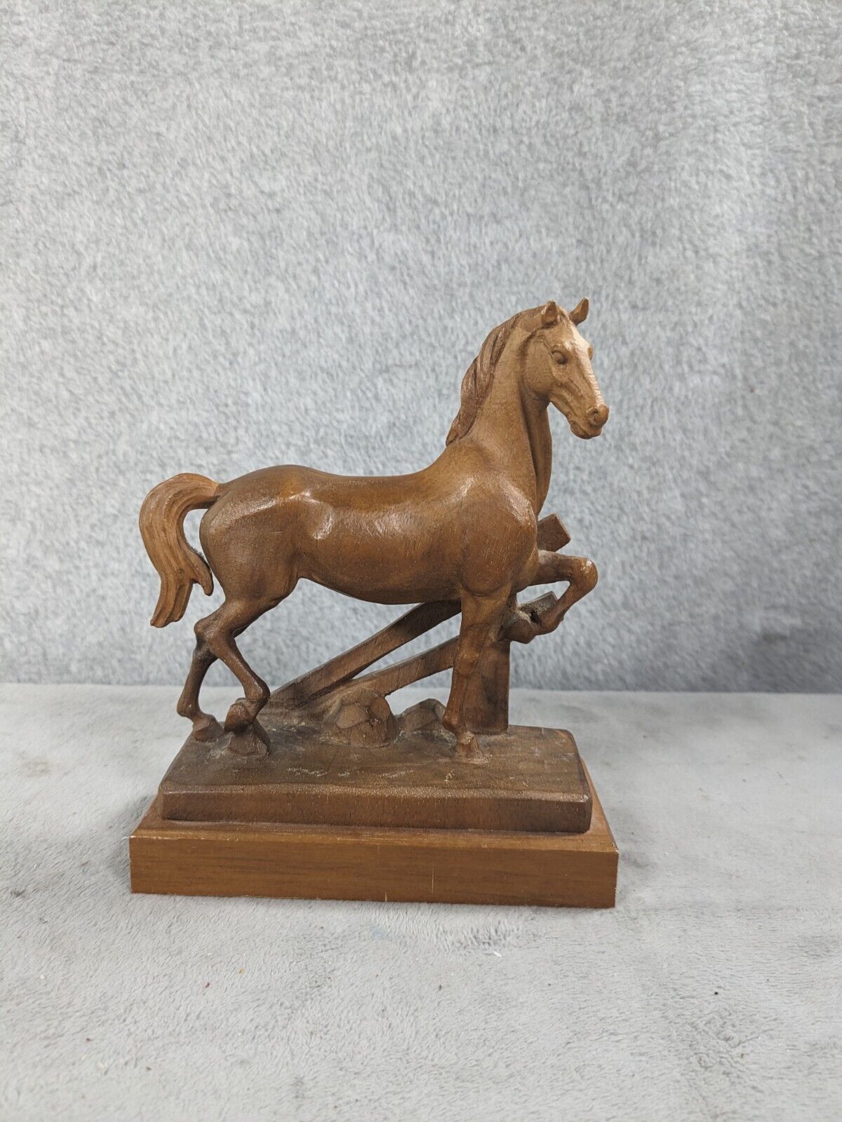 Vintage Anri Hand Carved Wood Horse Statue 6\