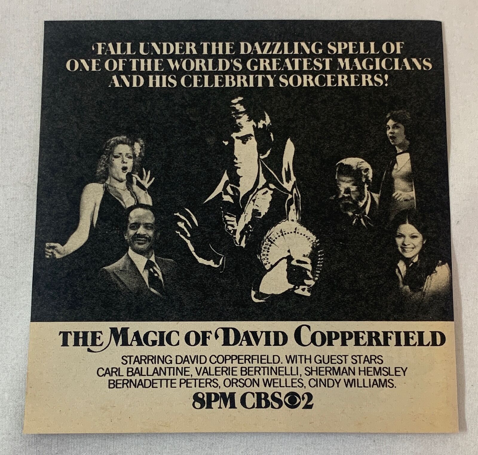 1978 CBS tv special ad ~ THE MAGIC OF DAVID COPPERFIELD Orson Welles