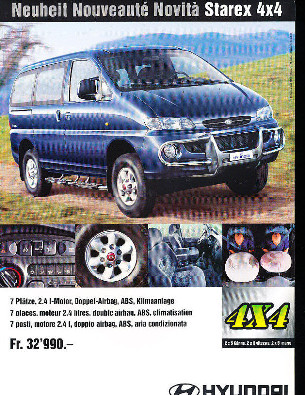 1999 2000 Hyundai Starex Van Sales Brochure German