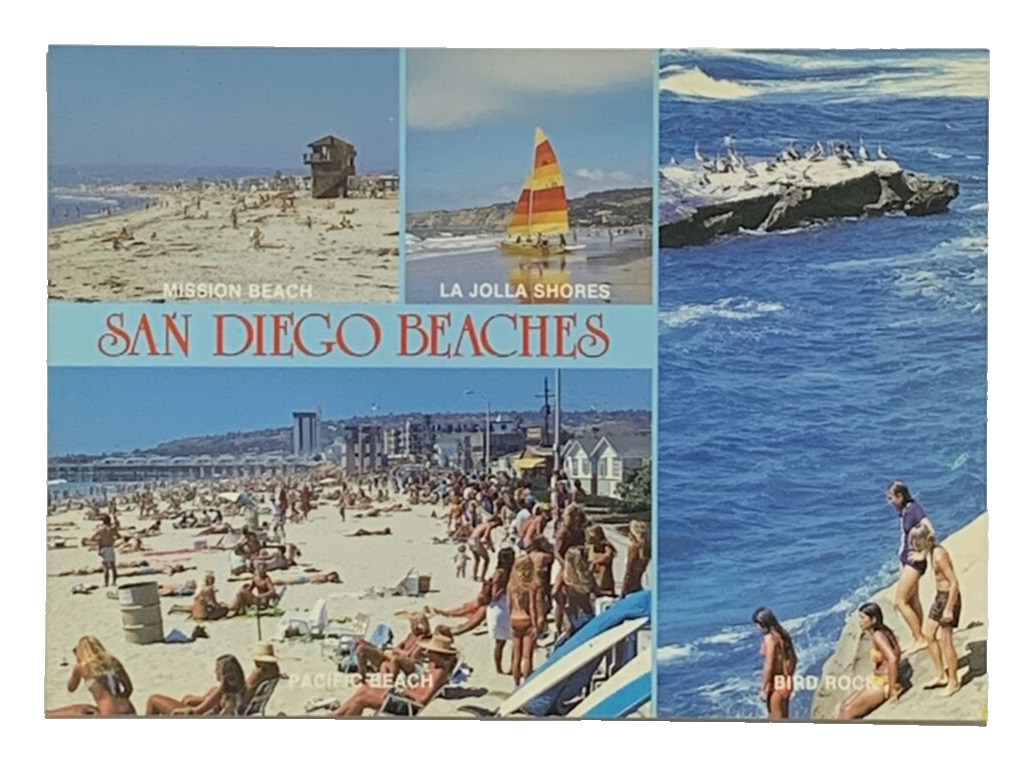 San Diego Beaches California Multiview Postcard Unposted Vintage