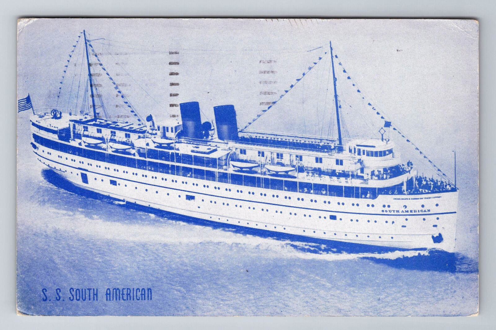 S.S. South America, Ship, Transportation, c1946 Antique Vintage Postcard