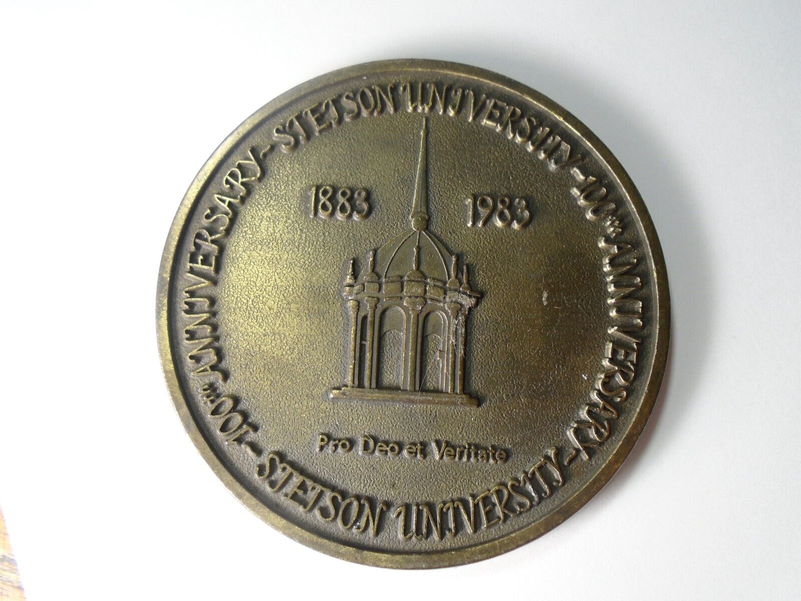 RARE Stetson University Bronze Medallion 1883-1983 for God and truth Collectible