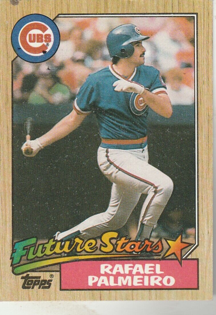 FREE SHIPPING-MINT-1987 Topps Rafael Palmeiro Chicago Cubs #634 PLUS BONUS CARDS