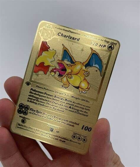 Pokemon Gold Metal Charizard 1st Addition (Custom)