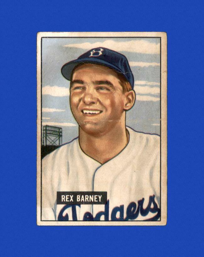 1951 Bowman Set Break #153 Rex Barney LOW GRADE (crease) *GMCARDS*